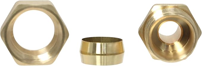 10 PIECES XFITTING 1/2" PEX X 5/8" OD COMPRESSION STRAIGHT ADAPTER, BRASS NSF, PEX B