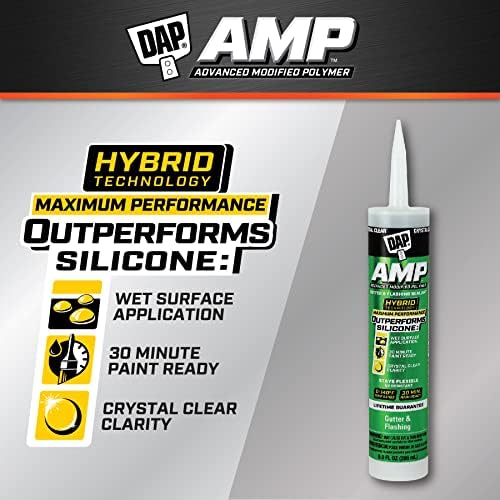 DAP AMP Gutter and Flashing Sealant, Clear, 9 Oz (7079800765)