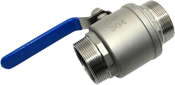 1Pcs 2'' Ball Valve, Heavy Duty Male NPT (MNPT) X Male NPT (MNPT) Thread with Long Handle Switch, Stainless Steel NPT Full Port Forged 1" Ball Valve for Water Oil and Gas, 1000 WOG