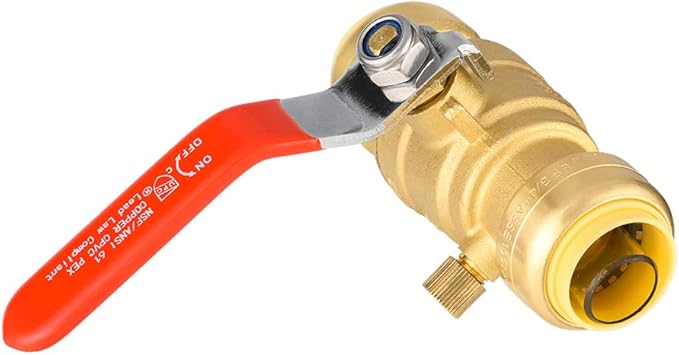 (Pack of 2) EFIELD 3/4 Inch Push-Fit Full Port Ball Valve with Drain, Disconnect Clip Tool, UPC Certified,(PF-VALVE069-2PCS)