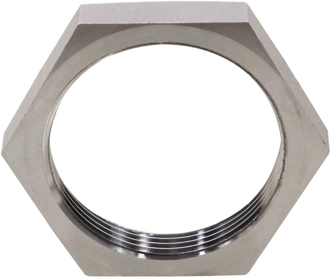 DERNORD Cast Pipe Fitting Stainless Steel 304 Hex Locknut 1-1/2" NPT Female