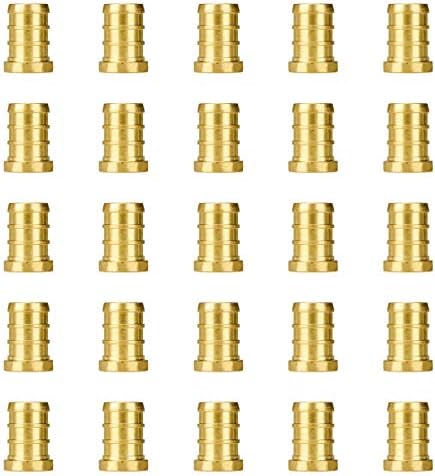 SUNGATOR 25-Pack 1/2" PEX Plug End Cap, PEX Fittings 1/2 Inch, Brass