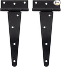 HLMOptimo Heavy Duty T Hinge, 2 pcs, 8 Inch, Black, Powder Coated, Carbon Steel