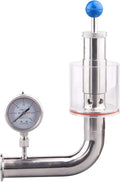 DERNORD SS304 Sanitary 1.5" Tri Clamp Adjustable Pressure Relief Safety Valve with Pressure Gauge