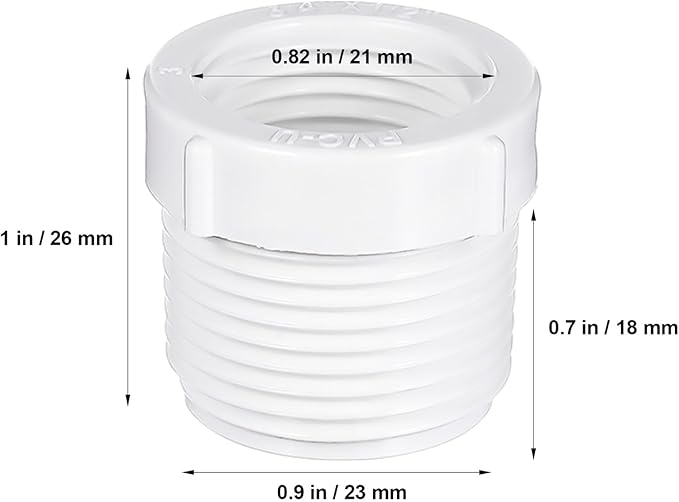 VILLCASE 10pcs PVC Threaded Reducer Coupling Male to Female Adapter Water Supply Line Connector Plumbing Fittings for Indoor Outdoor Use Easy Installation Leak-resistant