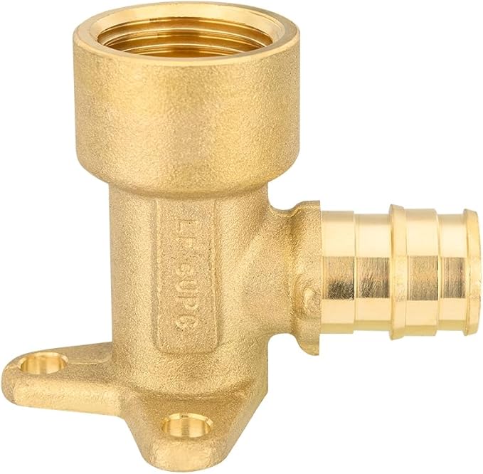 (Pack of 100) EFIELD Pex-A Expansion1/2"x 1/2" Female NPT Drop-ear Elbow Brass Fitting ONLY For Pex-A Tubing Connection, ASTM F1960,(PEX1960116-100PCS)
