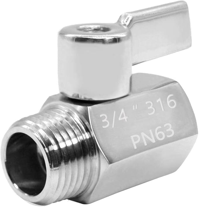 Beduan Mini Ball Valve Stainless Steel(316) 3/4" NPT Male x NPT Female Mini Ball Shutoff Valve(Pack of 2)