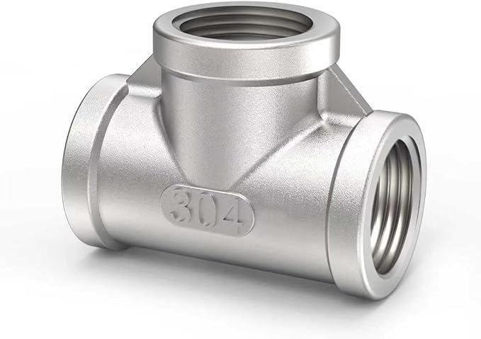 ChillWaves 304 Stainless Steel Pipe Fitting, Tee 1-1/4" x 1-1/4" x 1-1/4" NPT Female Thread Adapter(1-PACK)