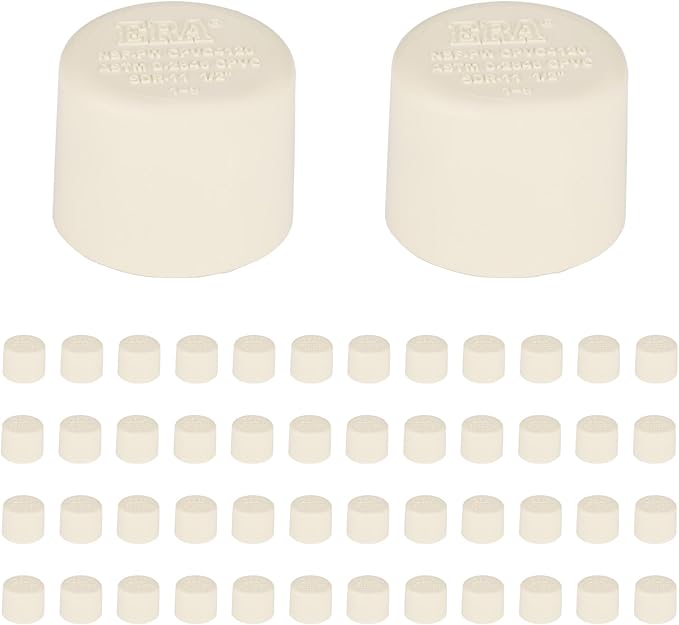 (50 Pack) EFIELD 1/2-inch CPVC Pipe Fittings, End Cap (Socket),(CPVC040-20-50PCS)