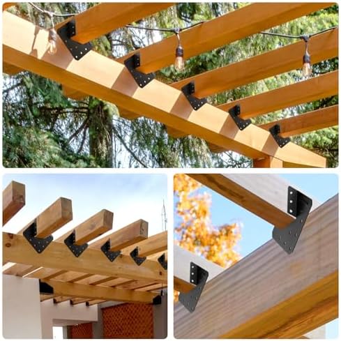 30 Pcs 14-Gauge Heavy Duty Hurricane Ties, Black Joist Hangers