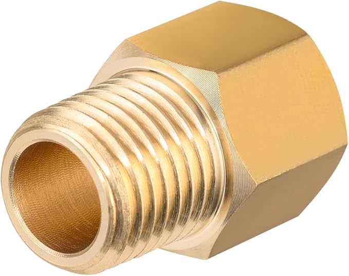 (Pack of 10) EFIELD Brass Fittings, 1/4" Male Pipe x 1/4" Female Pipe Reducer Adapter Fittings,(NPT016)