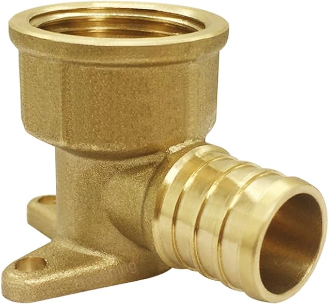 Hooshing 2PCS Pex Drop Ear Elbow Fittings 3/4" Pex x 1/2" NPT Female Adapter Brass Crimp Fittings