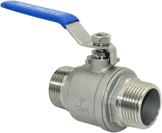 1Pcs 1'' Ball Valve, Heavy Duty Male NPT (MNPT) X Male NPT (MNPT) Thread with Long Handle Switch, Stainless Steel NPT Full Port Forged 1" Ball Valve for Water Oil and Gas, 1000 WOG