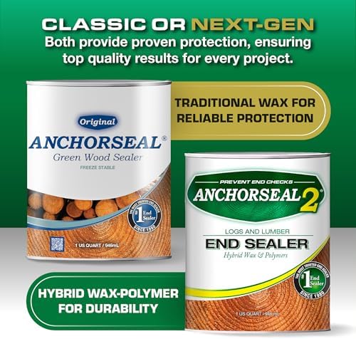 ANCHORSEAL 2 Log and Lumber End Grain Sealer, Prevents Checking, 1 Quart