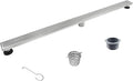 Linear Shower Drain 48", 304 Stainless Steel Floor Drain w/Hair Strainer, Rectangular Shower Drain w/CUPC Certified, Brushed