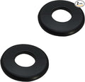 Wall Split Flange 2 Pieces, Pipe Cover Decoration Fit 1.1 inch Outer Diameter Pipe, ABS Round Self-Adhesive Escutcheon Plate, Buckles Design Split Plumbing Cover Plates, Black (28mm)