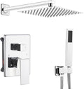Rain Shower System Set with 10 Inch Large Shower Head High Pressure 2 Function Recessed Shower Valve Mixer Chrome Surface for Bathroom Remodel, Chrome