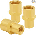 3PCS Brass Reducer Adapter, 1/4" NPT Female to 3/8" NPT Female Thread, Hex Reducing Pipe Fitting Coupler Nipple Connector for Water/Oil/Gas
