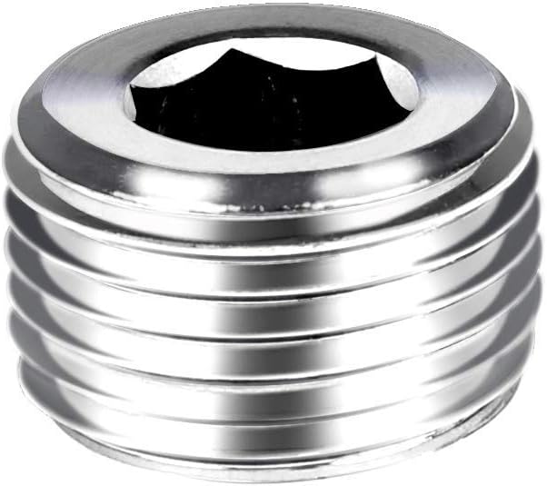 Joywayus 12PCS Stainless Steel Male Thread Internal Hex Head Pipe Plug Fittings 1/2" NPTx2+3/8"NPTx2+1/4"NPTx4+1/8"NPTx4
