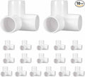 10Pcs 1/2" Elbow PVC Fitting, SCH40 3-Way Tee Furniture Grade PVC Pipe Fitting, DIY Corner Elbow Connector for Building Furniture, Greenhouse Frame Connection, Socket x Socket