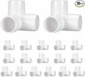 30Pcs 1/2" Elbow PVC Fitting, SCH40 3-Way Tee Furniture Grade PVC Pipe Fitting, DIY Corner Elbow Connector for Building Furniture, Greenhouse Frame Connection, Socket x Socket