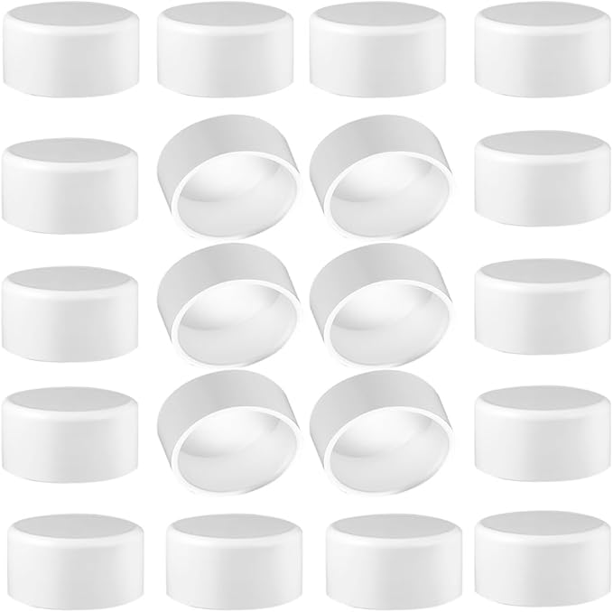 20Pack 3/4inch PVC Pipe End Cap Fitting,Schedule 40,3/4" PVC Pipe End Cap Plug Adapter for Cold Water Supply Lines,DIY Garden Shelf,& Garden Irrigation,White.