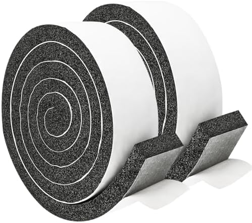 2 Rolls 1 Inch W 3/8 Inch T Weather Stripping Air Conditioner Open Cell Foam Seal Tape, Window Insulation High Resilience Seal Strip for Doors Window,Total 16FT