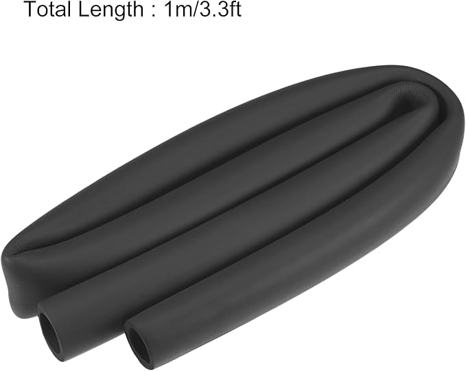 uxcell Foam Tubing for Handle Grip Support, Pipe Insulation, 28mm ID 38mm OD 1m Length Black