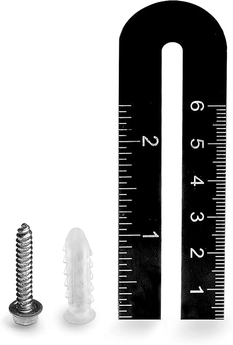 THE CIMPLE CO Ribbed Plastic Conical Anchors and Screws - for Concrete, Stucco, Brick, Drywall, and Similar - Kit of 10 Screws, and 10 Anchors