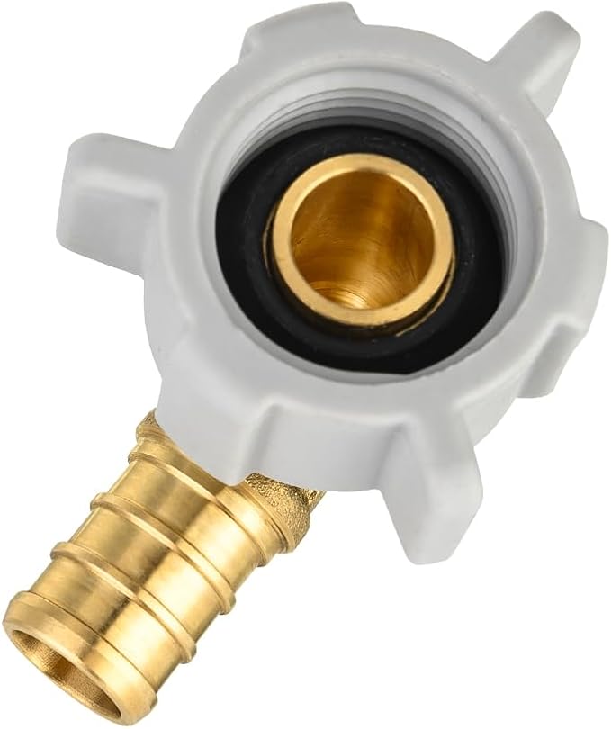 25-Pack Pex1/2" X 1/2" Female NPT Swivel Elbow Adapter, Brass Barb Crimp Plumbing Fittings, ASTM F1807,(PEX1807208-25PCS)