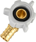 25-Pack Pex1/2" X 1/2" Female NPT Swivel Elbow Adapter, Brass Barb Crimp Plumbing Fittings, ASTM F1807,(PEX1807208-25PCS)