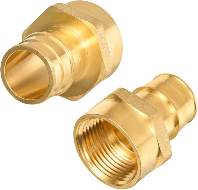 2 Pack Pex-A Female Adapter, 1 Inch Female NPT to 1Inch PEX-A Brass Expansion PEX-A Fittings,Zero-Lead Brass NSF/ANSI 61 NSF 372 Certificate, ASTM F1960 Certified
