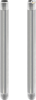 GeilSpace 3/4" x 14" Stainless Steel Pipe, 304 Pipe Nipple Fits Standard 3/4 Inch Threaded Pipes and Fittings, DIY Industrial Metal tube (2 PCS)