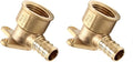 (Pack of 2) EFIELD Pex 1/2 Inch x 1/2 Inch Female NPT Drop-ear Elbow, Barb Crimp Brass Fitting for Transition from Pex to Threaded,(PEX1807154)