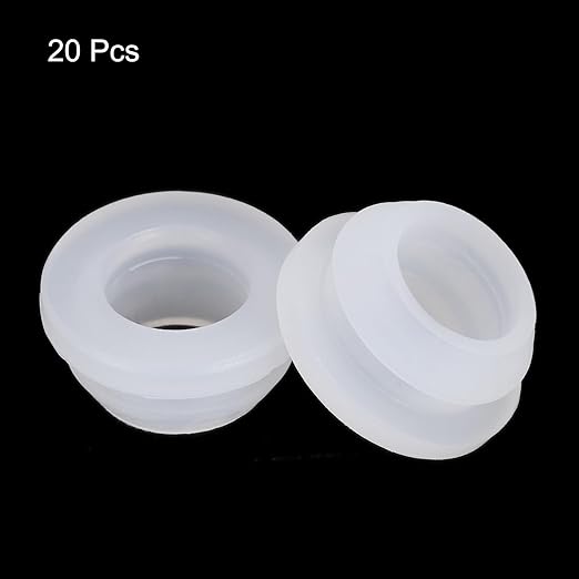 MECCANIXITY 20Pcs Snap Rubber Grommet Plug Mount Dia 11mm ID 8mm Narrow Groove Width 2mm Seal Anti-Scratch for Electrical Box Cable Pipes Transparent
