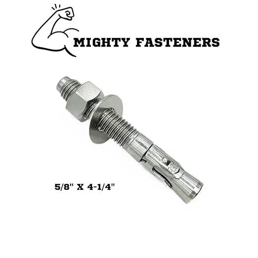 Wedge Anchors – Heavy-Duty 304 Stainless Steel Expansion Bolts for Concrete & Masonry, Rust-Resistant & Durable - 5/8" X 4-1/4" - 10 Pack