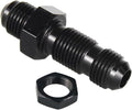 8AN Male Flare Straight Bulkhead Fitting Adapter with 8AN Nut Aluminum Black