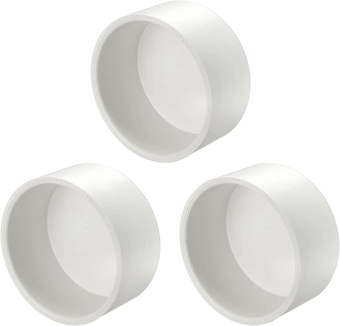 1 Pcs 8" PVC External End Cap Fitting, SCH40 Furniture Grade PVC Pipe Plug Adapter, Pipe Cover Fittings for DIY Project, Irrigation System, Plumbing Framework, Garden Structures