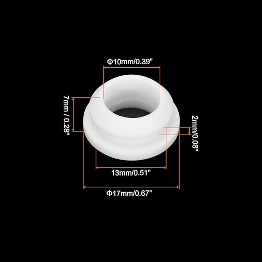 MECCANIXITY 20Pcs Snap Silicone Rubber Grommet Plug Mount Dia 13mm ID 10mm Narrow Groove Width 2mm Seal Anti-Scratch Sleeves for Electrical Box Cable Pipes White