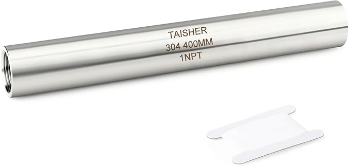 TAISHER 1PCS Stainless Steel Pipe Fittings, 1" NPT Female x 1" NPT Female Threaded, 16" Length Thickened Nipple Cast Pipe
