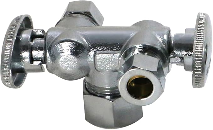 XFITTING 1 Pcs XFITTING OD Compression 3/8x3/8x5/8 Dual Angle Valve, 4-4-4=1XX