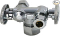 XFITTING 2 Pcs XFITITNG OD Compression 3/8 Inch x 3/8 Inch OD Compression x 5/8 Inch OD Compression Dual Angle Valve, 4-4-4=2XX