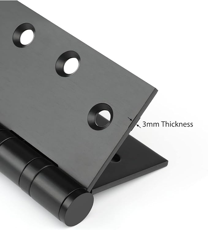 Black Door Hinges,Stainless Steel Hinge,Heavy Duty Exterior Door Hinges 4 inch 10 Pack