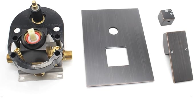 2 Way Outlet Shower Diverter Valve Mixer Rough Brass 2 Handle Shower Valve Kit Replacement in Oil Rubbed Bronze