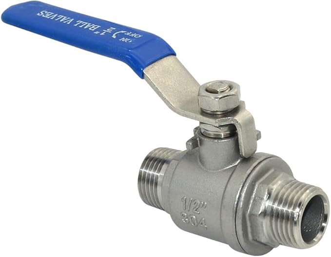 1Pcs 1/2''Inch Ball Valve, Heavy Duty Male NPT (MNPT) X Male NPT (MNPT) Thread with Long Handle Switch, Stainless Steel NPT Full Port Forged 1" Ball Valve for Water Oil and Gas, 1000 WOG