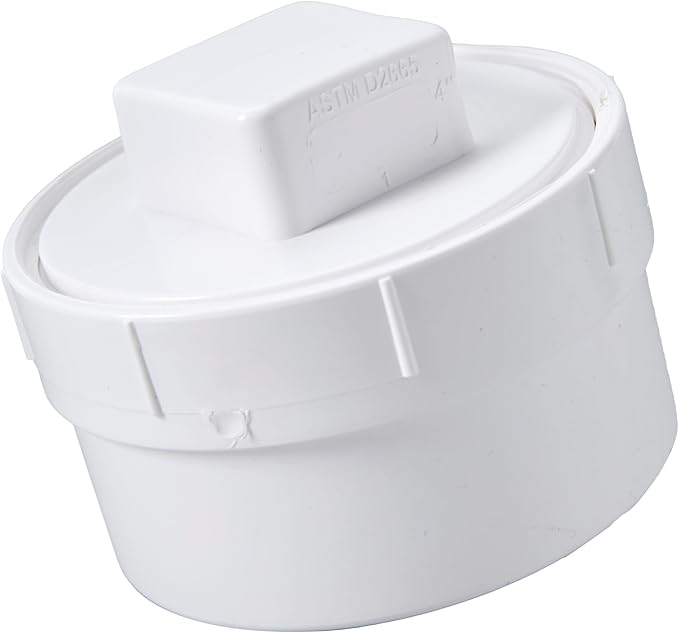 6" Pvc Sewer Cleanout Adapter With Plug Pipe Cover Cap Fitting,PVC DWV Drainage Sewer Cleanout for Outdoor Garden (6 inch)