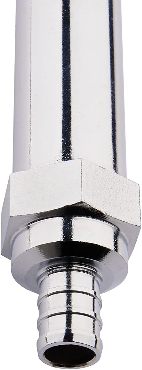 EFIELD 12-inch Anti-Siphon Frost Free Sillcock 1/2 inch Barb Crimp Pex X 3/4 inch Hose Bibb, Chrome Plated Brass Body, 12 inch Length,(SILLCOCK023)