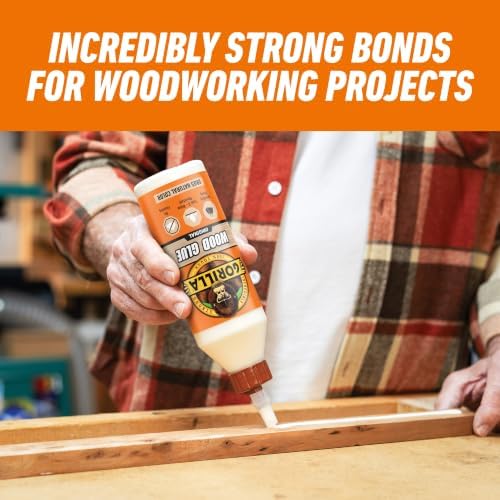 Gorilla Wood Glue, 18 oz Bottle, Water Resistant PVA Adhesive