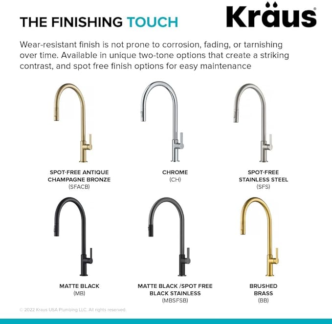 KRAUS Oletto High-Arc Single Handle Pull-Down Kitchen Faucet in Chrome, KPF-2821CH