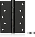 5" Ball Bearing Door Hinges 6 Pack, Heavy Duty Stainless Steel Hinge 5 x 4 Inch for Interior Exterior Doors, with Stainless Steel Screws, Matte Black